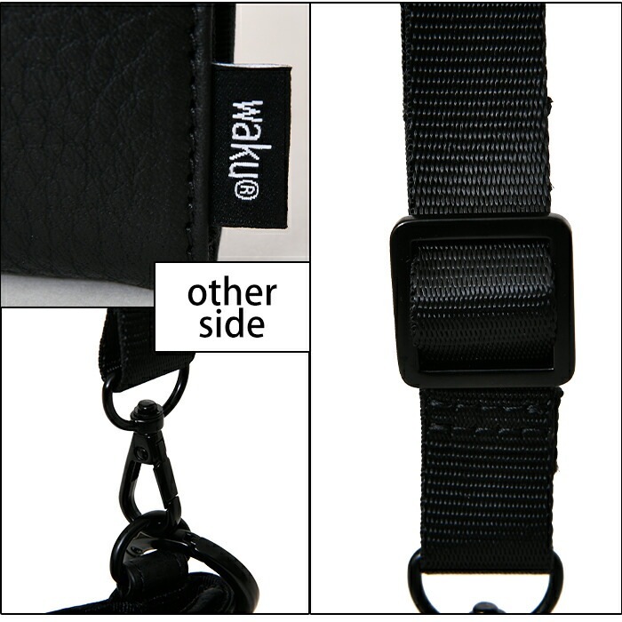 waku ワク WK-0071 ソフト 本革 長財布＆スマホ収納ショルダーバッグ ユニセックス コインケースプレゼント付き