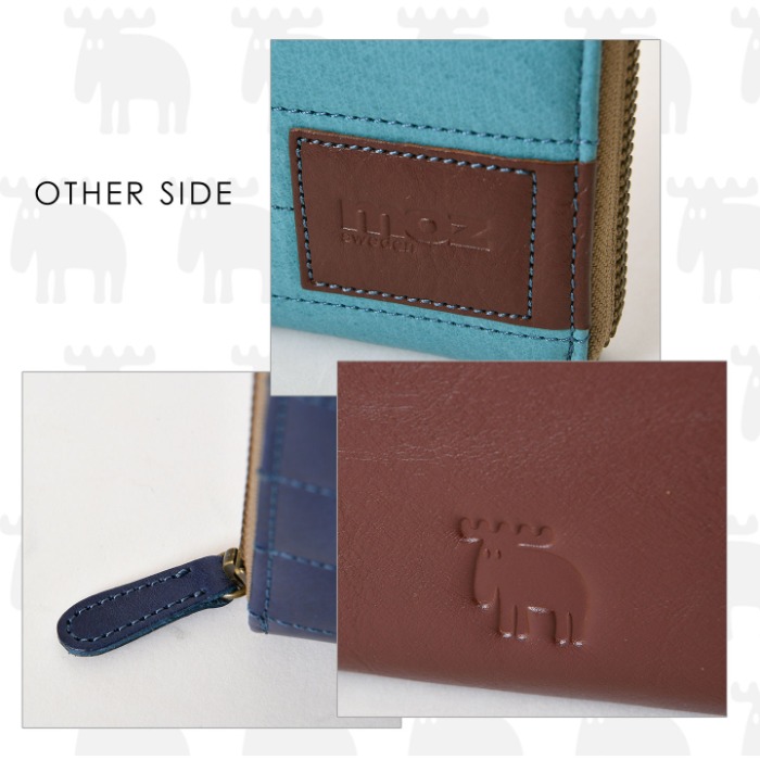 moz モズ 財布 86048 本革 モズ財布 ヘラジカ ラウンドファスナー 長財布 スウェーデン 牛革 レザー ウォレット 