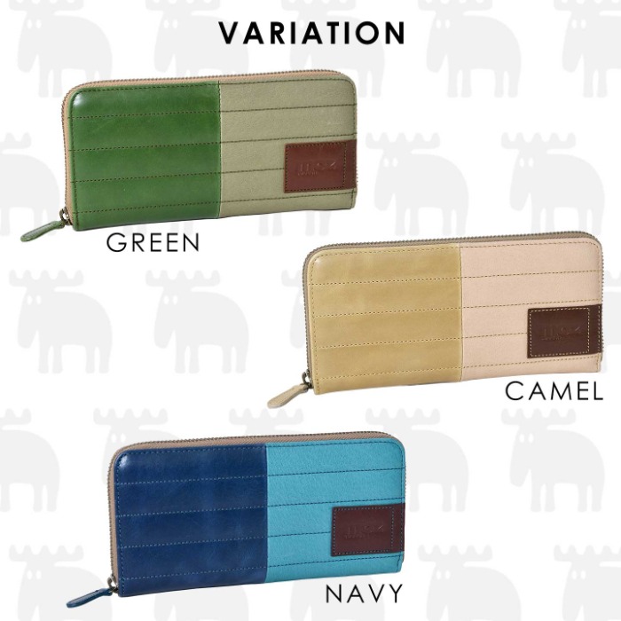 moz モズ 財布 86048 本革 モズ財布 ヘラジカ ラウンドファスナー 長財布 スウェーデン 牛革 レザー ウォレット 