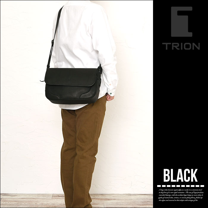 TRION トライオン GA142 日本製 最高級グラブレザー A4対応 肩掛け斜め掛け ショルダーバッグ カジュアルバッグ