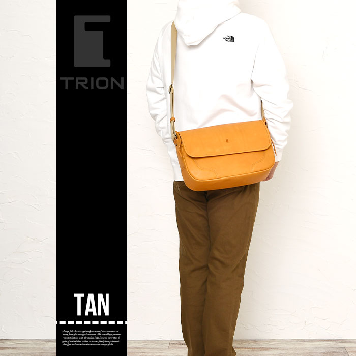 TRION トライオン GA142 日本製 最高級グラブレザー A4対応 肩掛け斜め掛け ショルダーバッグ カジュアルバッグ