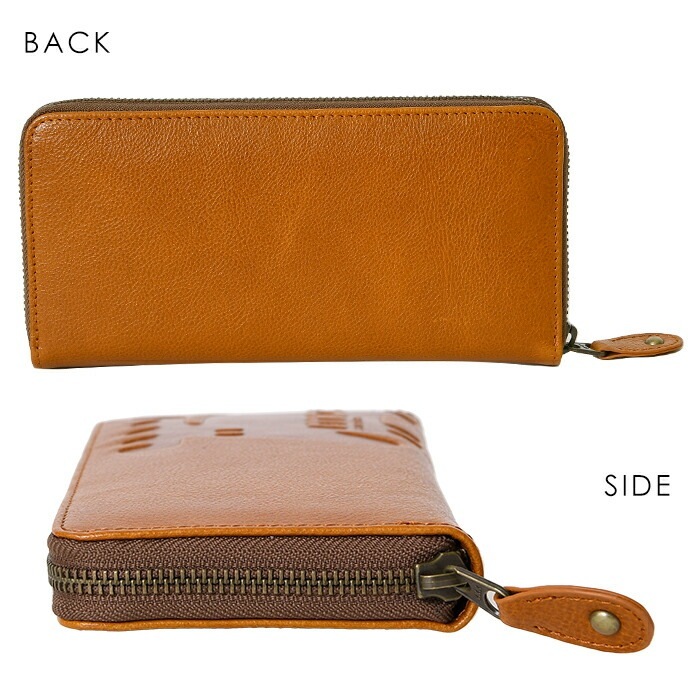 moz モズ 本革長財布ロングウォレットラウンドファスナー エルク ヘラジカ 86121