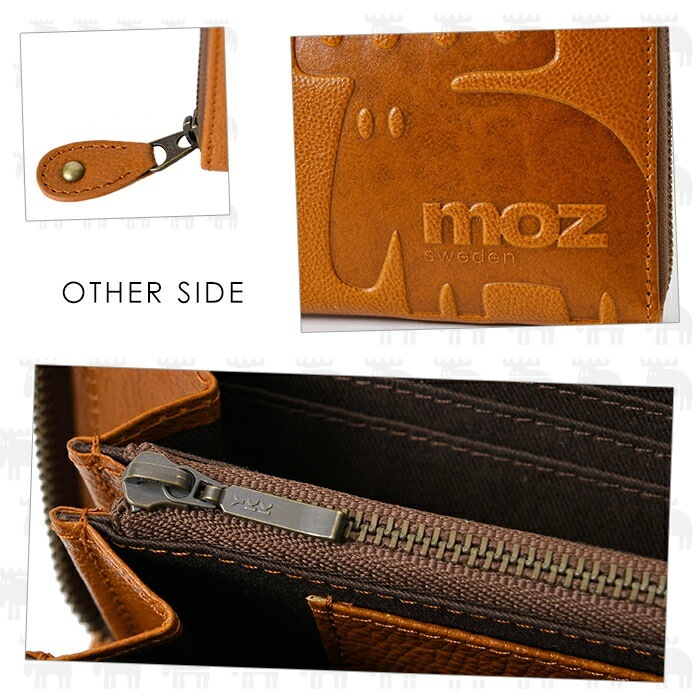 moz モズ 本革長財布ロングウォレットラウンドファスナー エルク ヘラジカ 86121