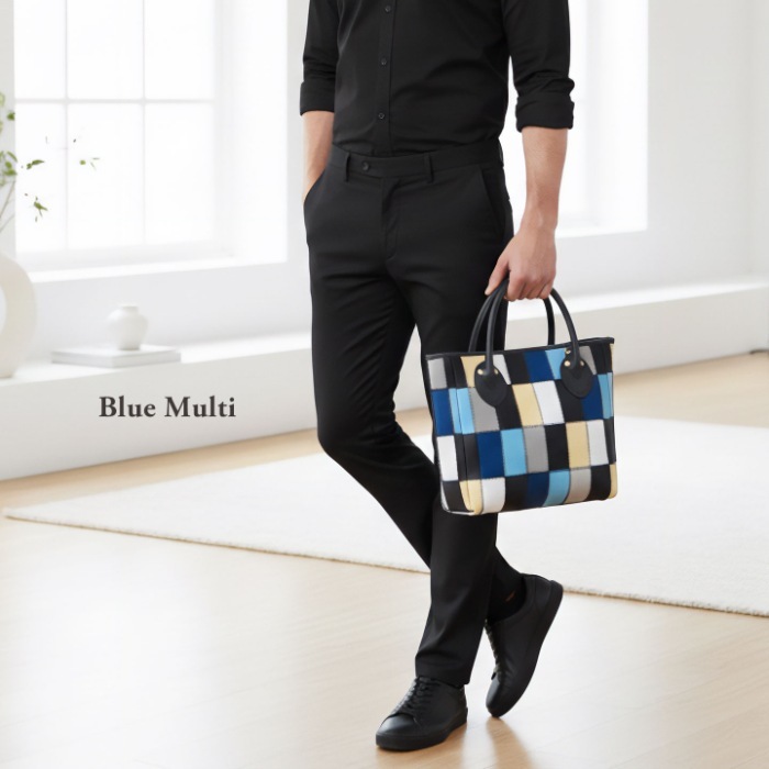 TRION トライオンレザーバッグ DPC252SM 本革 マルチカラー パッチワークシリーズ トートバッグ