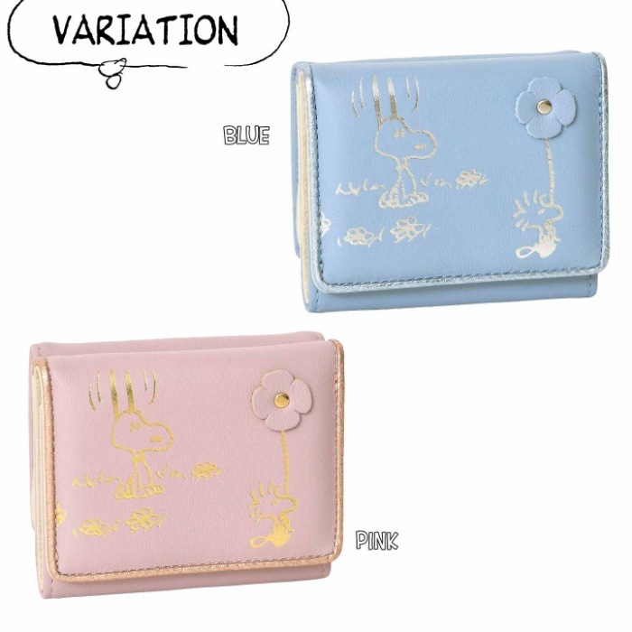SSNOOPY スヌーピー 財布 PEANUTS ピーナッツ 73513 牛革 本革 三つ折り 三つ折り財布 ミニウォレット 