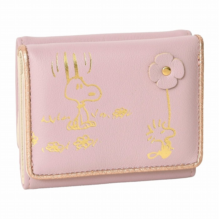 SSNOOPY スヌーピー 財布 PEANUTS ピーナッツ 73513 牛革 本革 三つ折り 三つ折り財布 ミニウォレット 