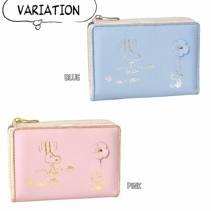 SNOOPY スヌーピー 財布 PEANUTS ピーナッツ 73514 牛革 本革 二つ折り 二つ折り財布 ミニウォレット