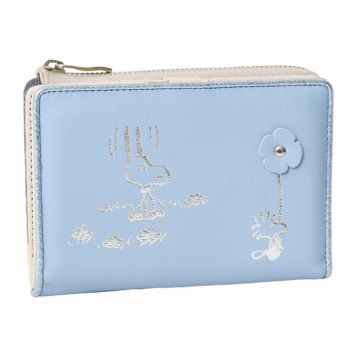 SNOOPY スヌーピー 財布 PEANUTS ピーナッツ 73514 牛革 本革 二つ折り 二つ折り財布 ミニウォレット