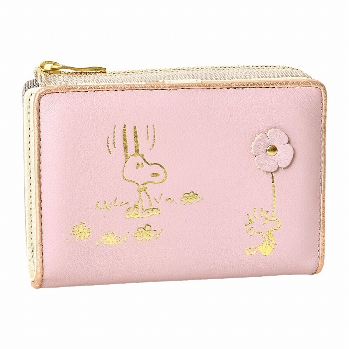 SNOOPY スヌーピー 財布 PEANUTS ピーナッツ 73514 牛革 本革 二つ折り 二つ折り財布 ミニウォレット