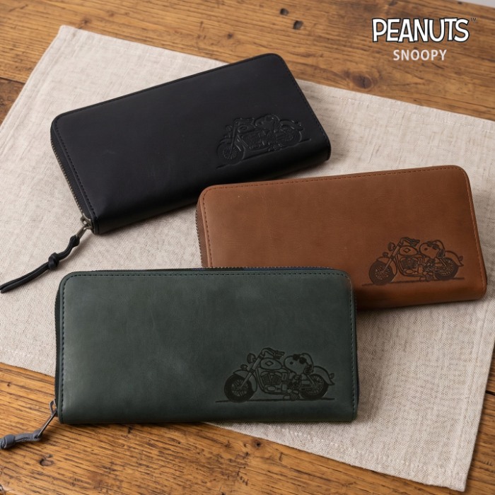 ✨美品✨ポーター スヌーピー 長財布 ラウンドファスナーブラック ウォレット SNOOPY スヌーピー 長財布 ラウンドファスナー キャラクター 型押し