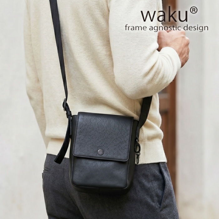 waku ワク WK-0102 ソフト 本革 牛革 メンズ レディースショルダーバッグ  肩掛け 斜め掛け ユニセックス ミニバッグ 