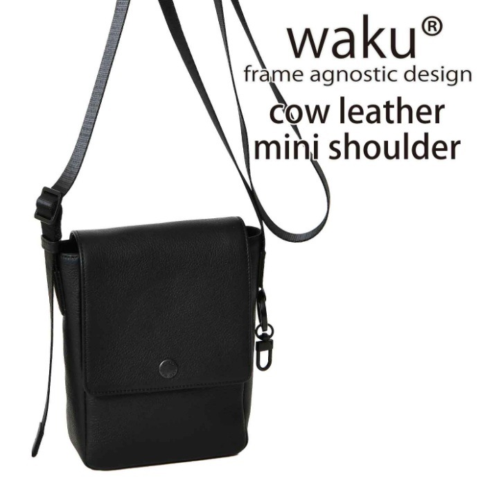 waku ワク WK-0102 ソフト 本革 牛革 メンズ レディースショルダーバッグ  肩掛け 斜め掛け ユニセックス ミニバッグ 