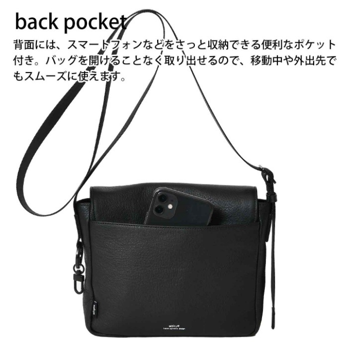 waku ワク WK-0103 ソフト 本革 牛革 メンズ レディースショルダーバッグ 肩掛け 斜め掛け ユニセックス レザーショルダー バッグ 