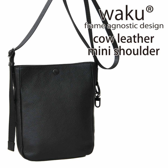 waku ワク WK-0104 ソフト 本革 牛革 メンズ レディースショルダーバッグ 肩掛け 斜め掛け ユニセックス レザーショルダーバッグ 