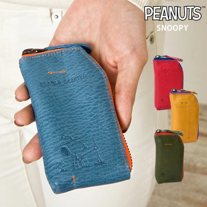 SNOOPY スヌーピーレディース PEANUTS ピーナッツ財布 本革牛革キーケース 73068