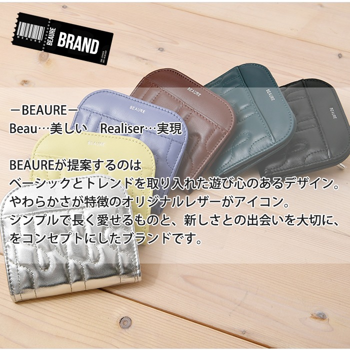Beaure ヴュレ レディース 財布 二つ折り短財布 レディース カジュアル コンパクト ミニ財布 ビュレB-25307 