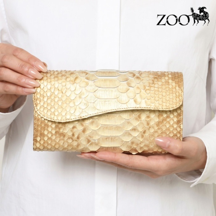 ZOO ズー 日本製 ZLW-172 ヘビ革 かぶせ長財布 ダイヤモンドパイソン 蛇 スネーク 本革 サイフ 鞄 財布 