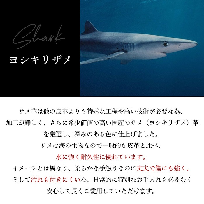 ZOO(ズー) ZLW-136 本革 ヨシキリザメ革 姫路レザー ラウンド