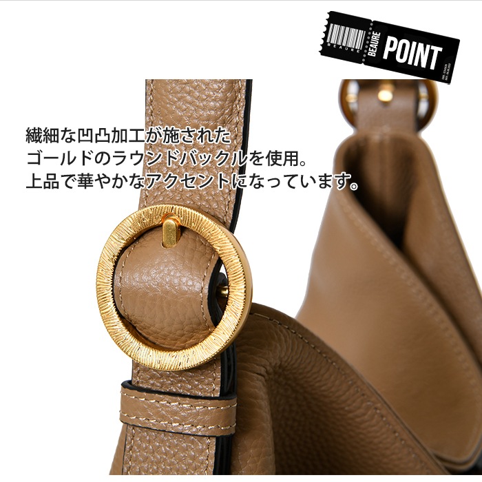 Beaure ヴュレバッグ本革デザインバックル 2way ハンドバッグ a4 ショルダーバッグ 肩掛け きれいめ カジュアル ビュレ B-25328