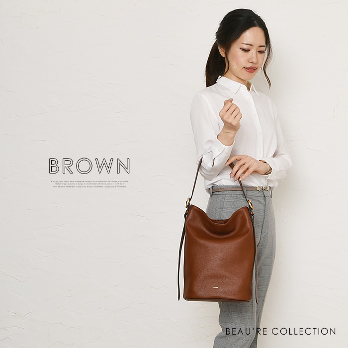 Beaure ヴュレバッグ本革デザインバックル 2way ハンドバッグ a4 ショルダーバッグ 肩掛け きれいめ カジュアル ビュレ B-25328