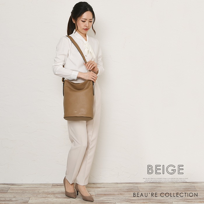 Beaure ヴュレバッグ本革デザインバックル 2way ハンドバッグ a4 ショルダーバッグ 肩掛け きれいめ カジュアル ビュレ B-25328