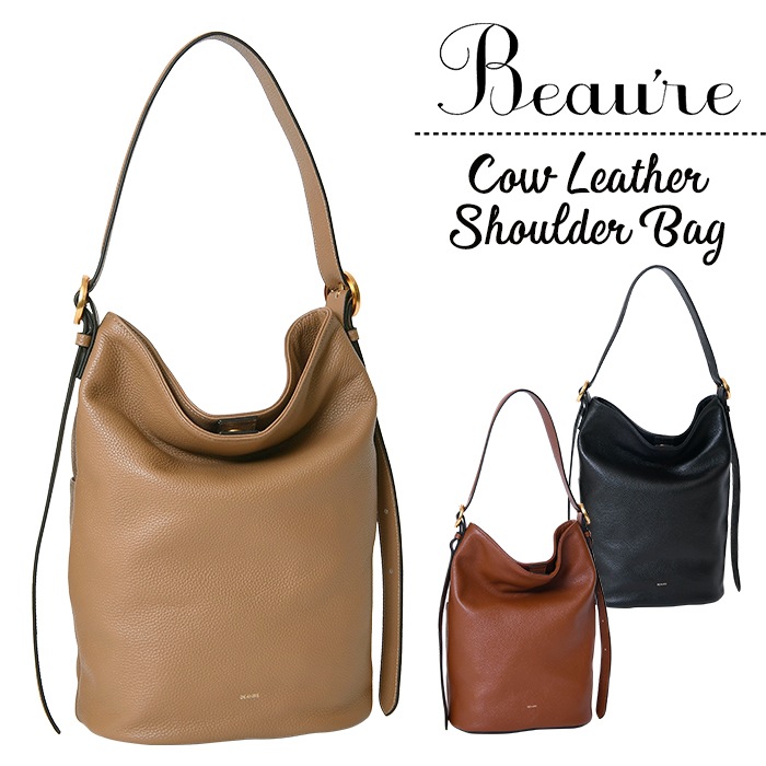 Beaure ヴュレバッグ本革デザインバックル 2way ハンドバッグ a4 ショルダーバッグ 肩掛け きれいめ カジュアル ビュレ B-25328