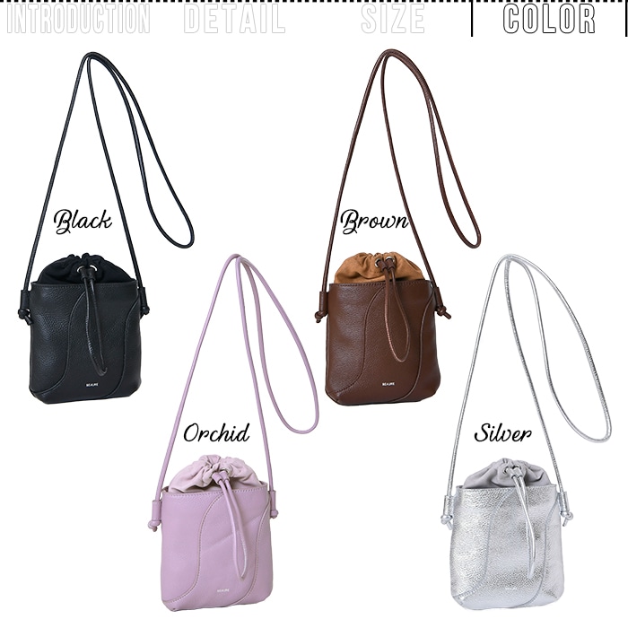 Beaure ヴュレバッグ本革 巾着 ミニショルダーバッグ ショルダー ポシェット  肩掛け 斜め掛け カジュアル ビュレ B-25347