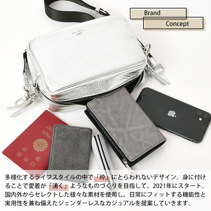 waku ワク WK-0085 ソフト 本革 斜め掛け ショルダーバッグ ユニセックス メンズ レザー ショルダー バッグ 