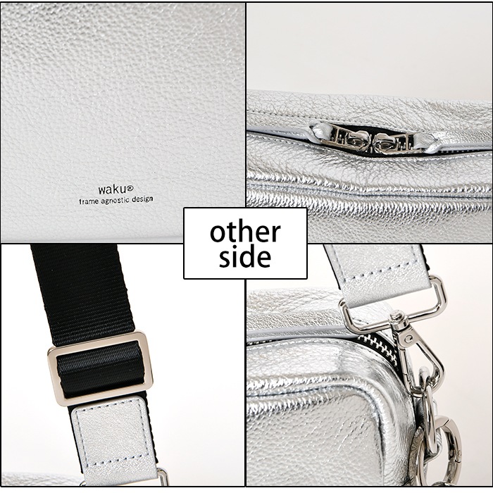 waku ワク WK-0085 ソフト 本革 斜め掛け ショルダーバッグ ユニセックス メンズ レザー ショルダー バッグ 