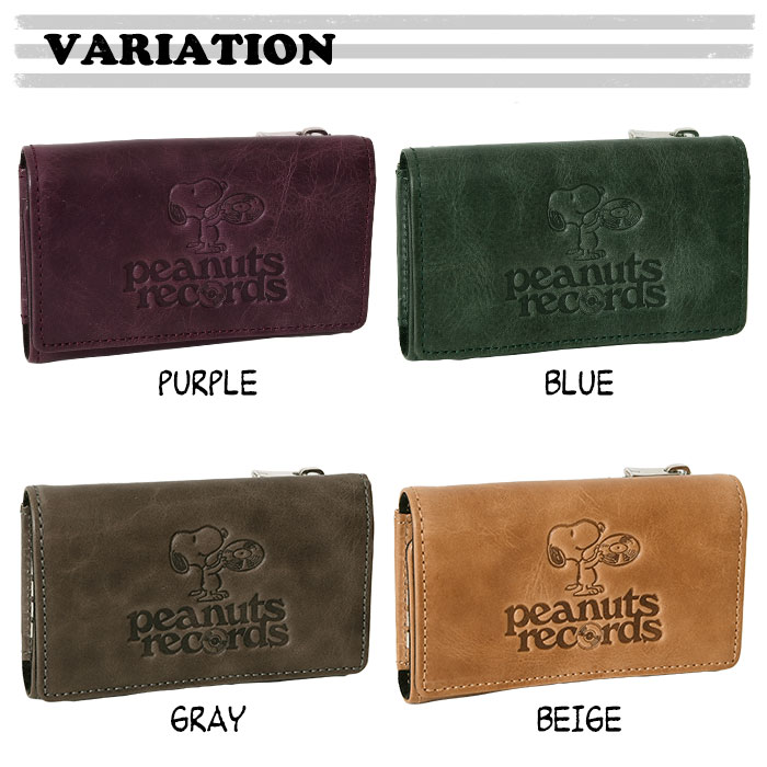 SNOOPY スヌーピーpeanuts recoords  キーケースファスナー財布 PEANUTS ピーナッツ ウォレット 73383
