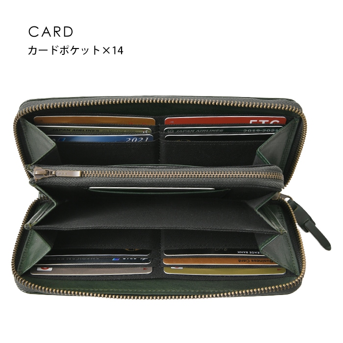 moz モズ 本革 ラウンドファスナー 長財布 コイン入れ エルク ヘラジカ