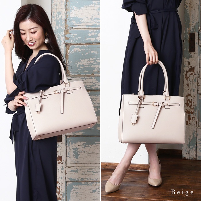 PERENNE ペレンネ トートバッグ 飾りベルトがポイント A4サイズ対応