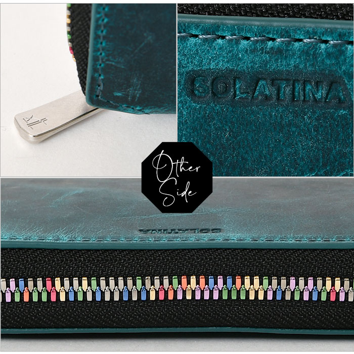 SOLATINA(ソラチナ) SW-60201 本革 メンズ長財布 馬革 ラウンドファスナー レインボーファスナー YKKジッパー 小銭入れ ホースレザー