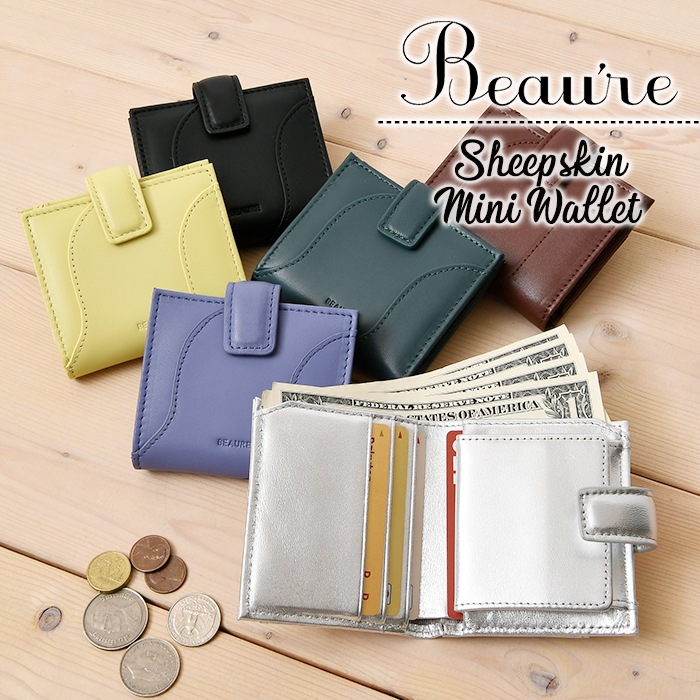 Beaure ヴュレ レディース 財布 B-25310 二つ折り短財布 レディース カジュアル コンパクト ミニ財布 ビュレ