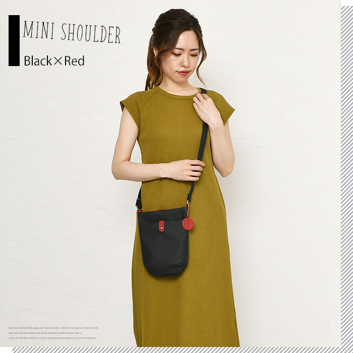 Lahella ラヘラ L-230 レディースポリウレタン×牛革 ポシェットミニショルダーバッグ