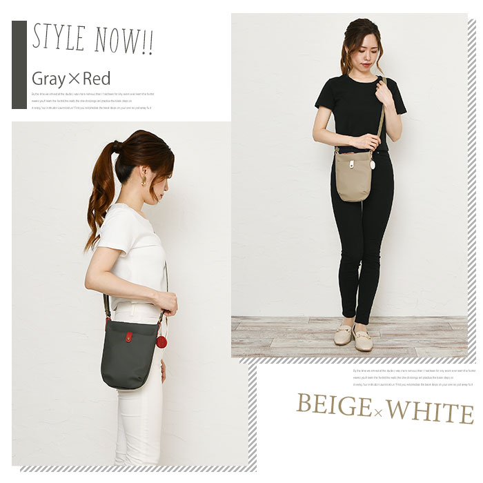 Lahella ラヘラ L-230 レディースポリウレタン×牛革 ポシェットミニショルダーバッグ