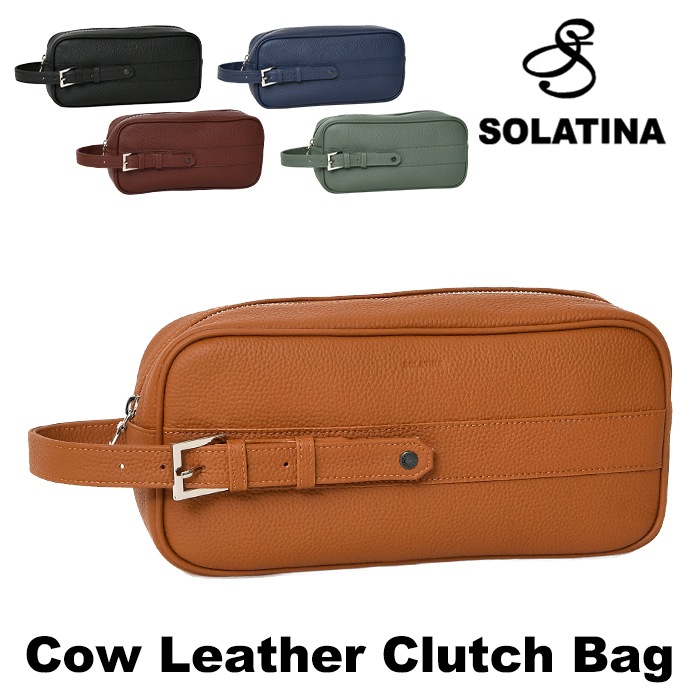 SOLATINA (ソラチナ) SBI-00015 本革牛革 シュリンク調 本革 スクエア型 クラッチバッグハンドセカンドバッグ 