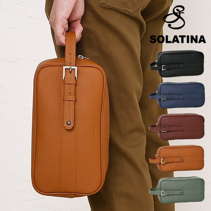 SOLATINA (ソラチナ) SBI-00016 本革牛革 シュリンク調 本革 Lタイプ スクエア型 クラッチバッグハンドセカンドバッグ 