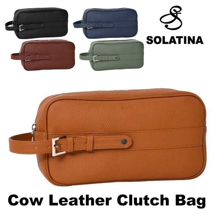 SOLATINA (ソラチナ) SBI-00016 本革牛革 シュリンク調 本革 Lタイプ スクエア型 クラッチバッグハンドセカンドバッグ 
