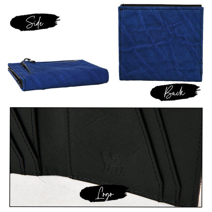 ZOO(ズー) ZMW-034 メンズ 日本製 象革 2つ折り 短財布 象革 短財布