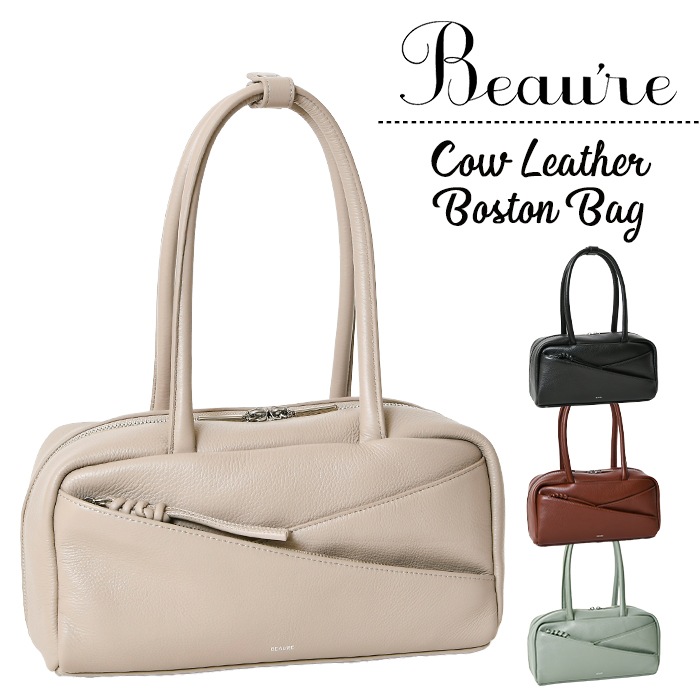Beaure ヴュレ レディースバッグ 本革 牛革 ボストンバッグ 肩掛け トートバッグ 本革バッグビュレ B-25021