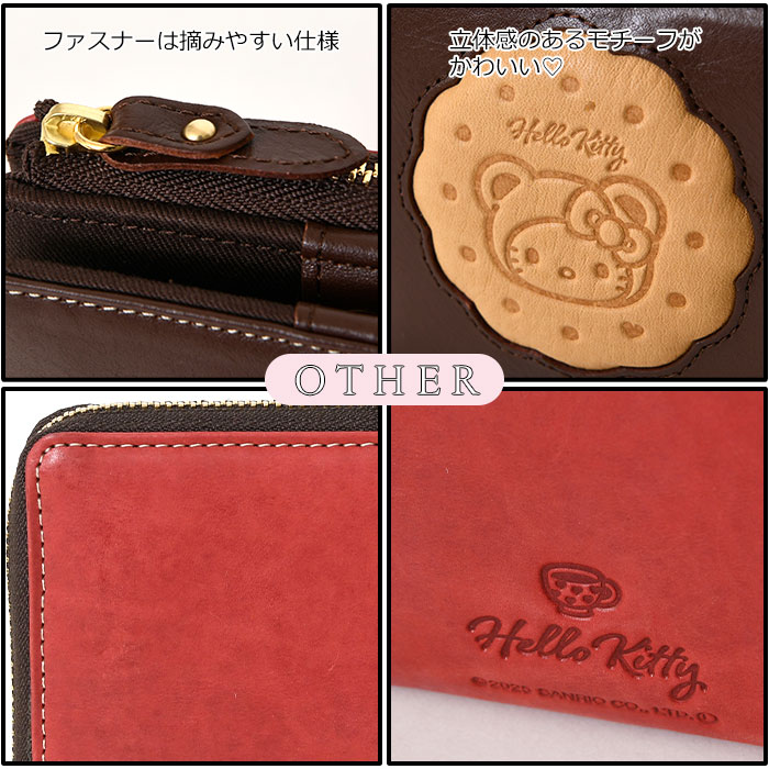 HELLO KITTY ハローキティ 本革 二つ折り財布 ミニ財布 11330 11331 11332 大人可愛い ビスケット柄 ハローキティ マイメロディ クロミ 短財布 レディースウォレット 