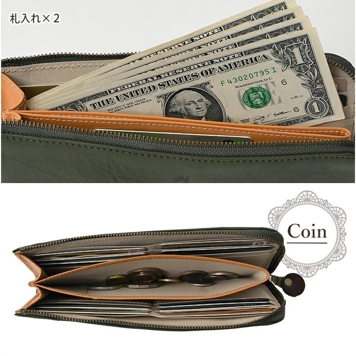 ラヘラ Lahella L-100レディース 長財布 ロングウォレット L字ファスナー マチ付き オイルヌメ革 