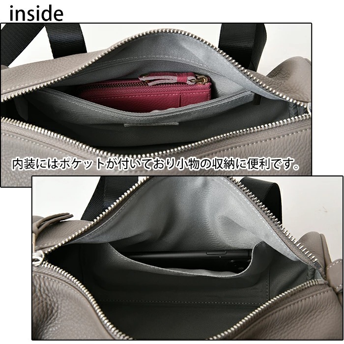 waku ワク WK-0088 ソフト 本革 筒型2way肩掛けショルダー付きボストンバッグ ユニセックス Mタイプボストンバッグ