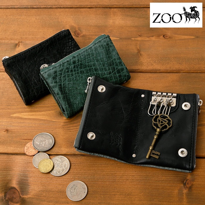 ZOO(ズー) ZKC-061 本革 レザーカバ革 キーケース ヒポポタマス 姫路レザー ヌメ革 小銭入れ YKKEXCELLA コイン入れ