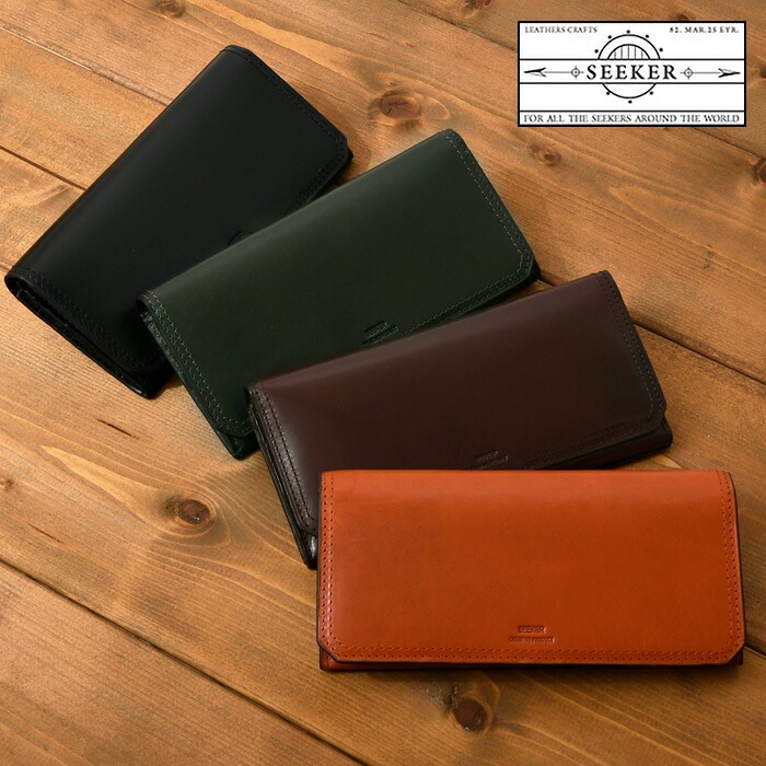 SEEKER シーカー SKW-014201 メンズ 本革 牛革 かぶせ 長財布