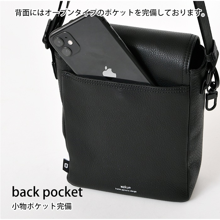 waku ワク WK-0099 ソフト 本革 斜め掛け ショルダーバッグボディバッグ ユニセックス メンズ バッグ 