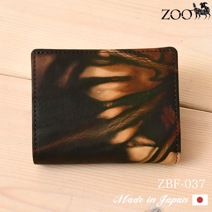 ZOO ズー 日本製 ZBF-037 本革 牛革 泥染め 短財布 二つ折り 二つ折り財布 イタリアンレザーメンズ 財布