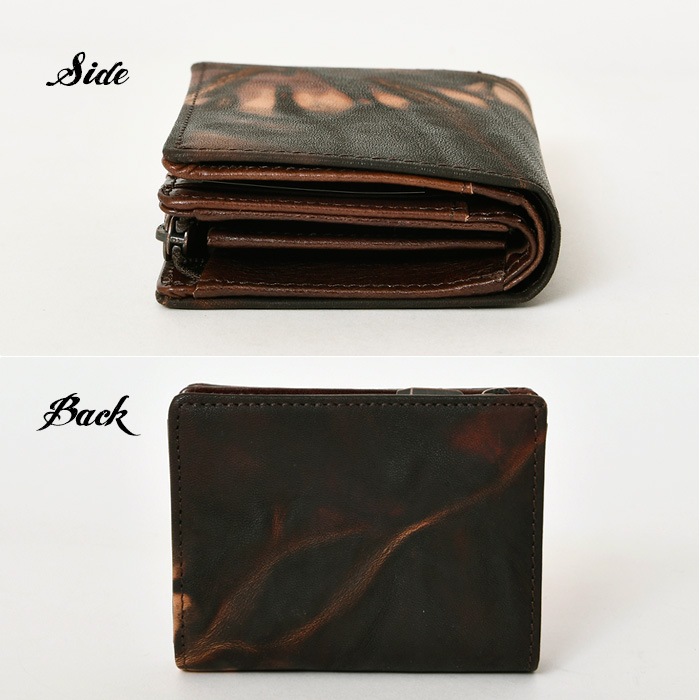ZOO ズー 日本製 ZBF-037 本革 牛革 泥染め 短財布 二つ折り 二つ折り財布 イタリアンレザーメンズ 財布