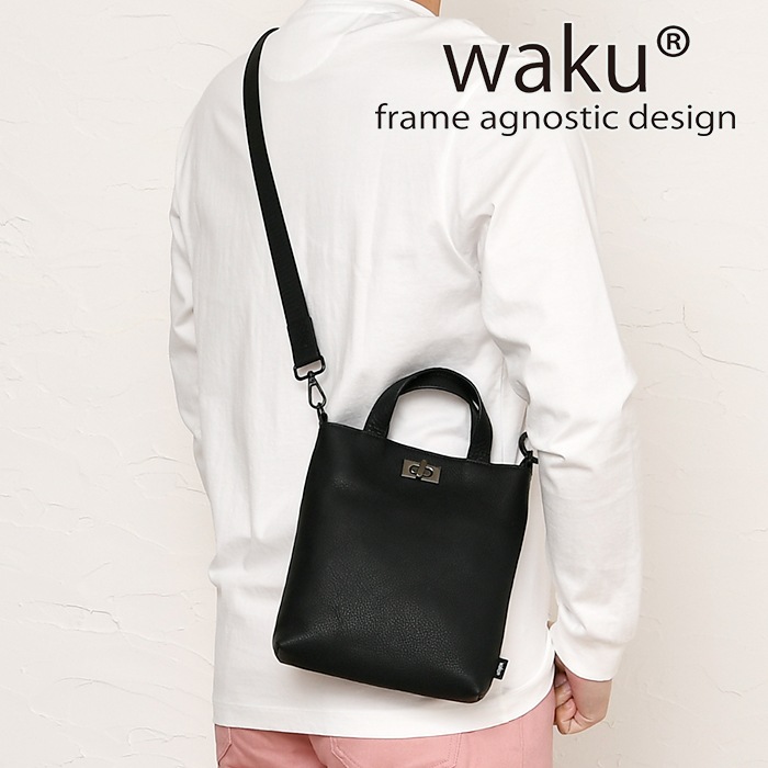 waku ワク WK-0100 ソフト 本革 斜め掛け ショルダーバッグハンドバッグ ユニセックス メンズ バッグ 
